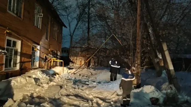 В Иванове упавший с крыши снег повредил газовую трубу