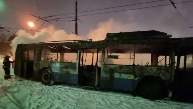 В ивановском депо вечером сгорел троллейбус
