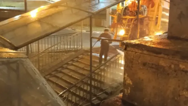 Ночью в Иванове вымыли подмостовой переход на площади Пушкина