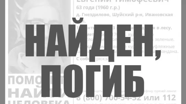 В Ивановской области завершили поиски пропавшего мужчины