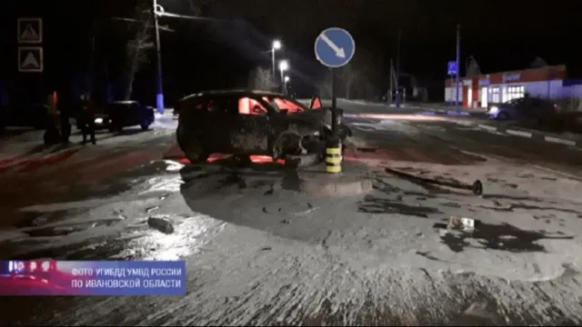 В Фурманове водитель серьезно ранен при ударе об островок безопасности