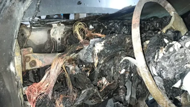 В Южском районе сгорел китайский автомобиль