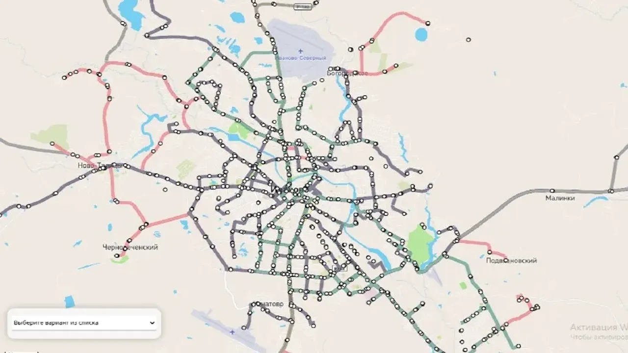 Маршруты городского транспорта иваново схема