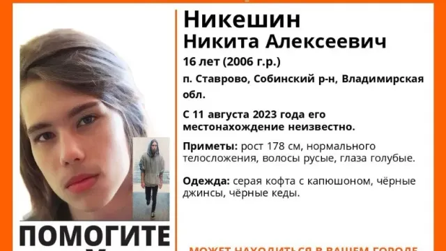 В Ивановской области ищут 16-летнего парня из Владимирского региона